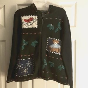 All Points Christmas Sweater Hooded Jacket By Refe
